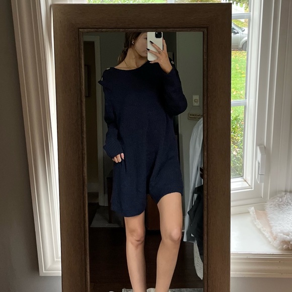 free people navy forever sweater romper size small - Picture 4 of 4